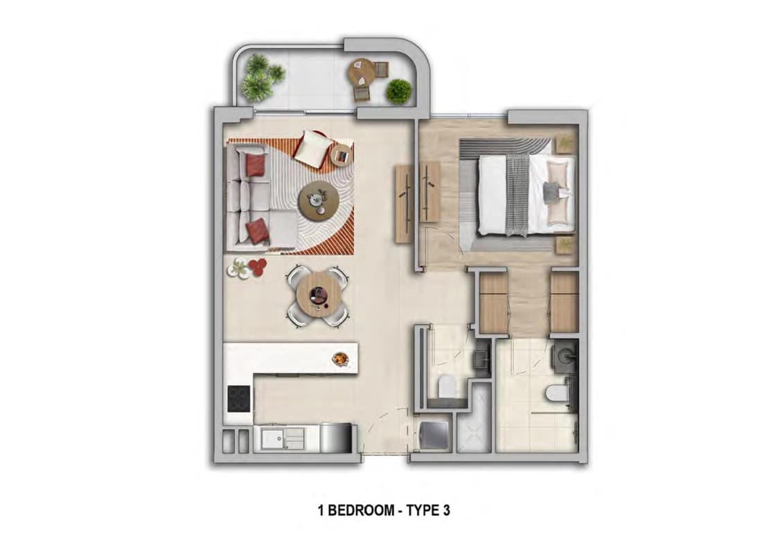 Rawda Apartments 1 Bedroom Layout 1