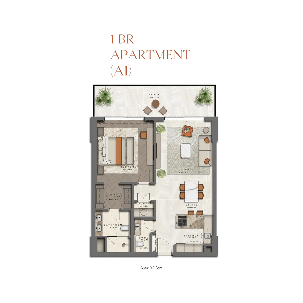 The Arthouse 1 Bedroom Layout 1